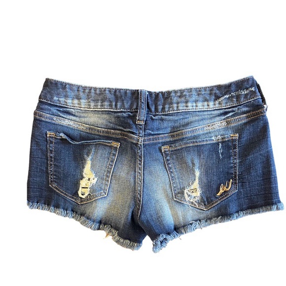 Express distressed, raw edge jean shorts - Picture 2 of 4